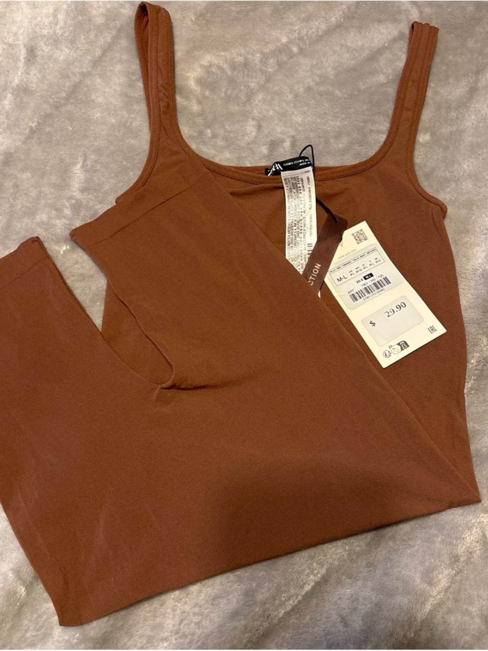 Zara Brown Tank Jumpsuit